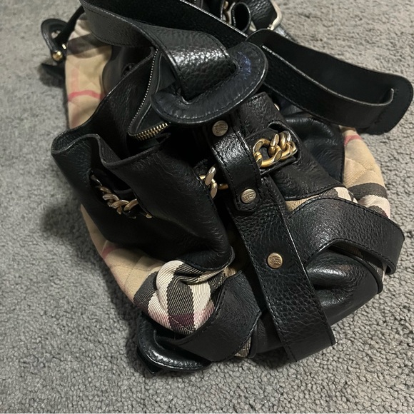 Burberry Brown/Beige Leather and Quilted House Check handbag - Picture 9 of 10